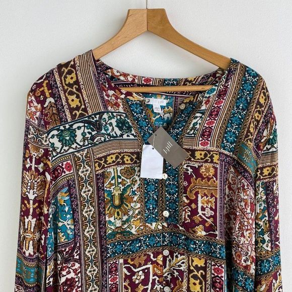 J.JILL Drapey Bohemian Top NWT - Picture 2 of 7